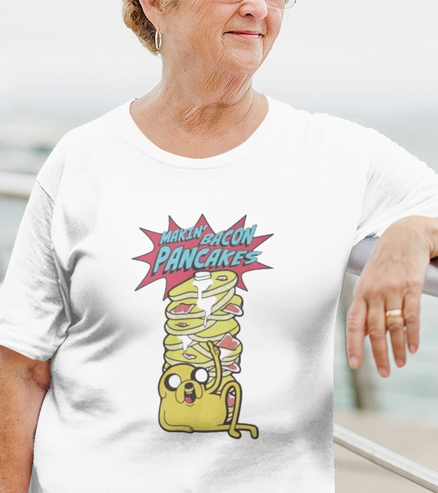 Adventure Time Jake Makin' Bacon Pancakes Stack T-Shirt