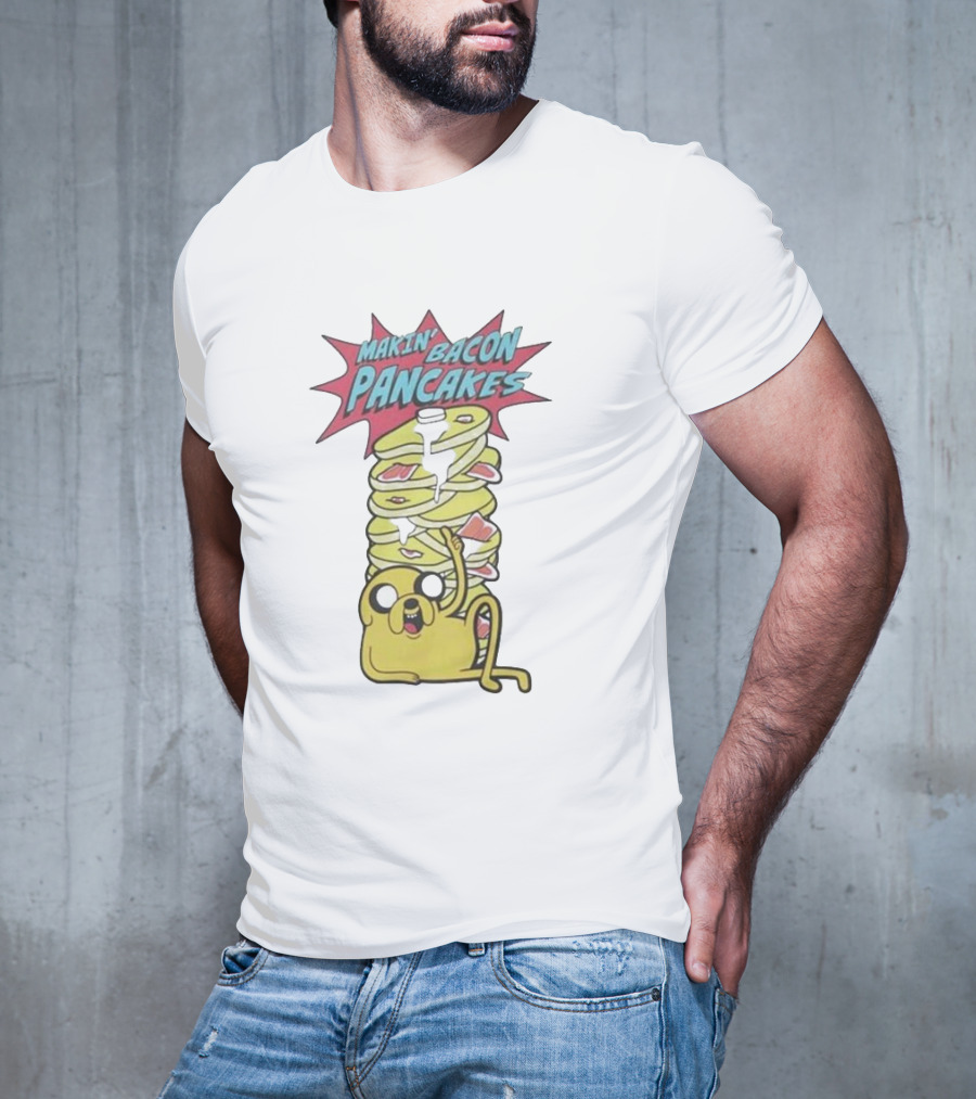 Adventure Time Jake Makin' Bacon Pancakes Stack T-Shirt