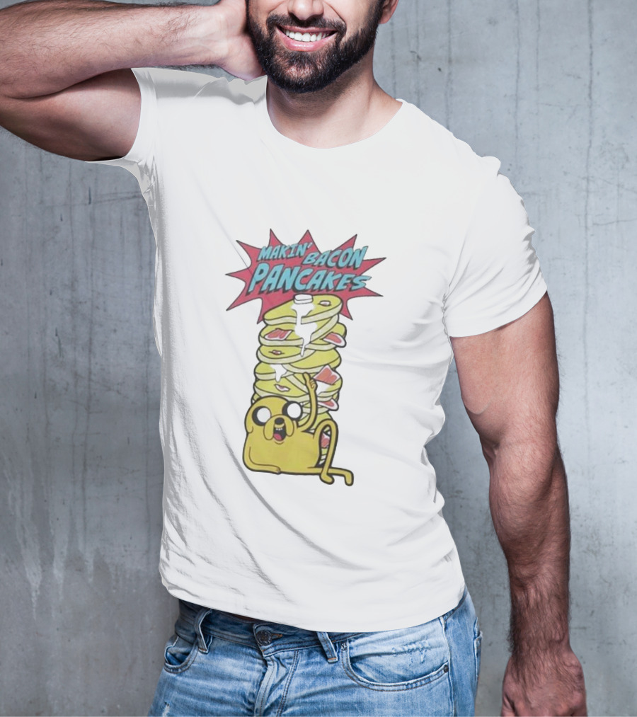 Adventure Time Jake Makin' Bacon Pancakes Stack T-Shirt