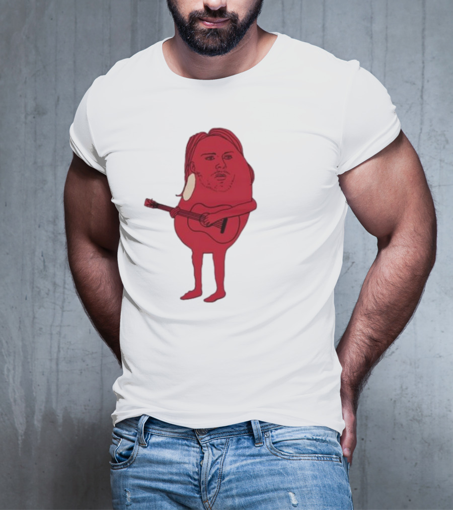 Penkmatters Kurt Cobain Red Character With Guitar T-Shirt