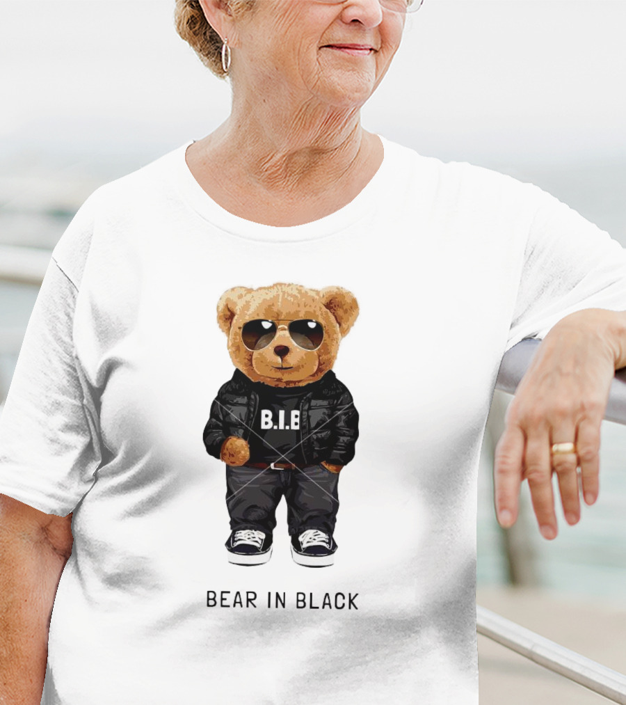 Bear In Black B.I.B Black In My Happy Color T-Shirt