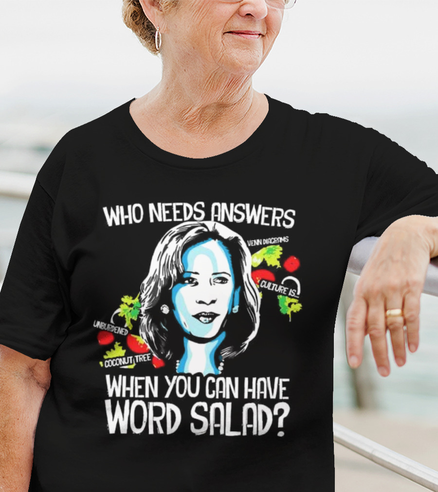 Who Needs Answers When You Can Have Word Salad Unburdened Coconut Tree Culture Is Venn Diagrams T-Shirt
