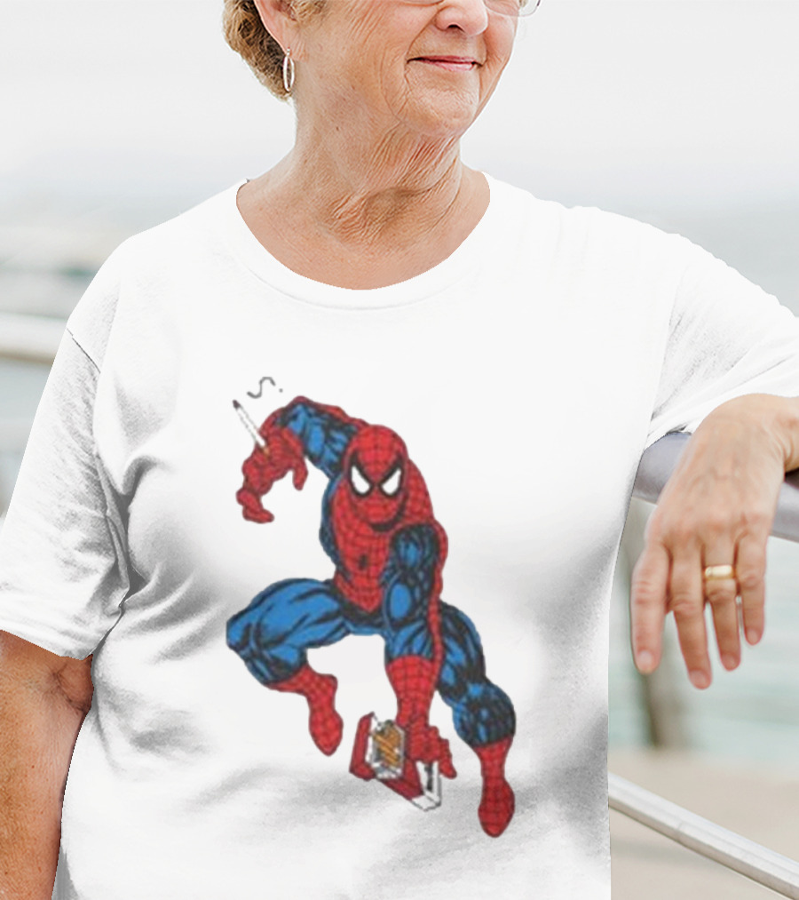 The Amazing Smokerman Comic Parody Smoking Jumping Hero T-Shirt