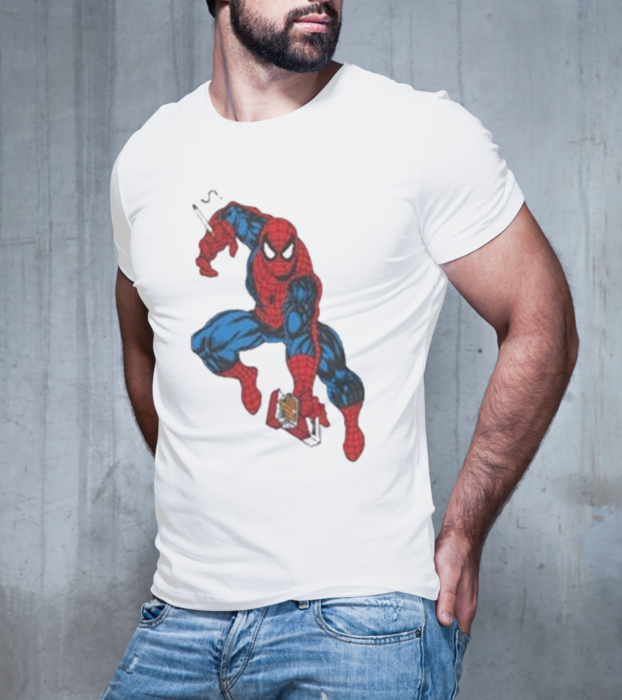 The Amazing Smokerman Comic Parody Smoking Jumping Hero T-Shirt