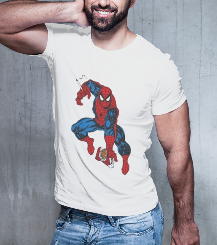 The Amazing Smokerman Comic Parody Smoking Jumping Hero T-Shirt