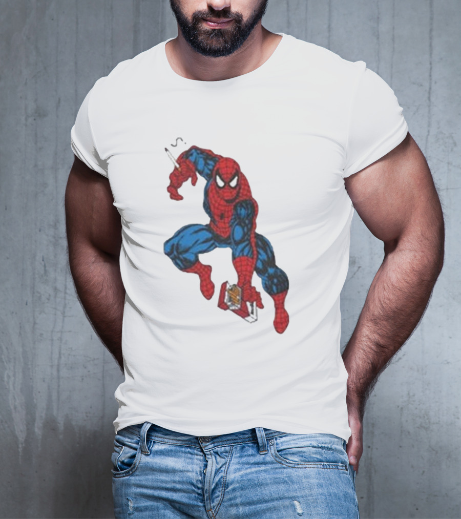 The Amazing Smokerman Comic Parody Smoking Jumping Hero T-Shirt