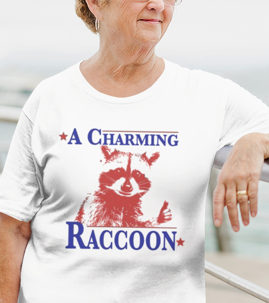 A Charming Raccoon Thumbs Up T-Shirt