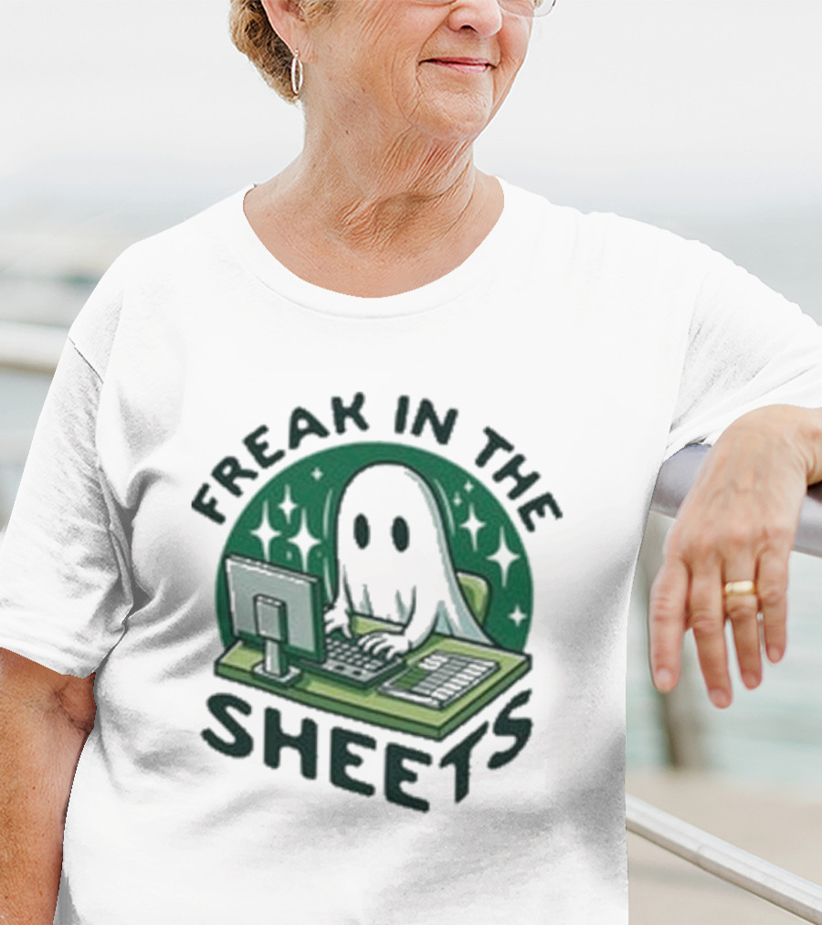 Freak In The Sheets Ghost Computer Humor T-Shirt