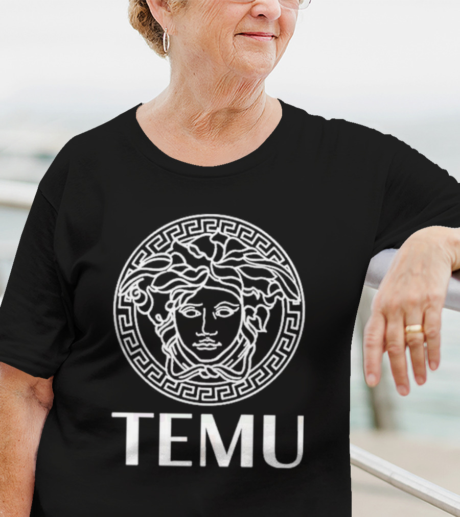 Luxury Temu Medusa Head Greek Key T-Shirt
