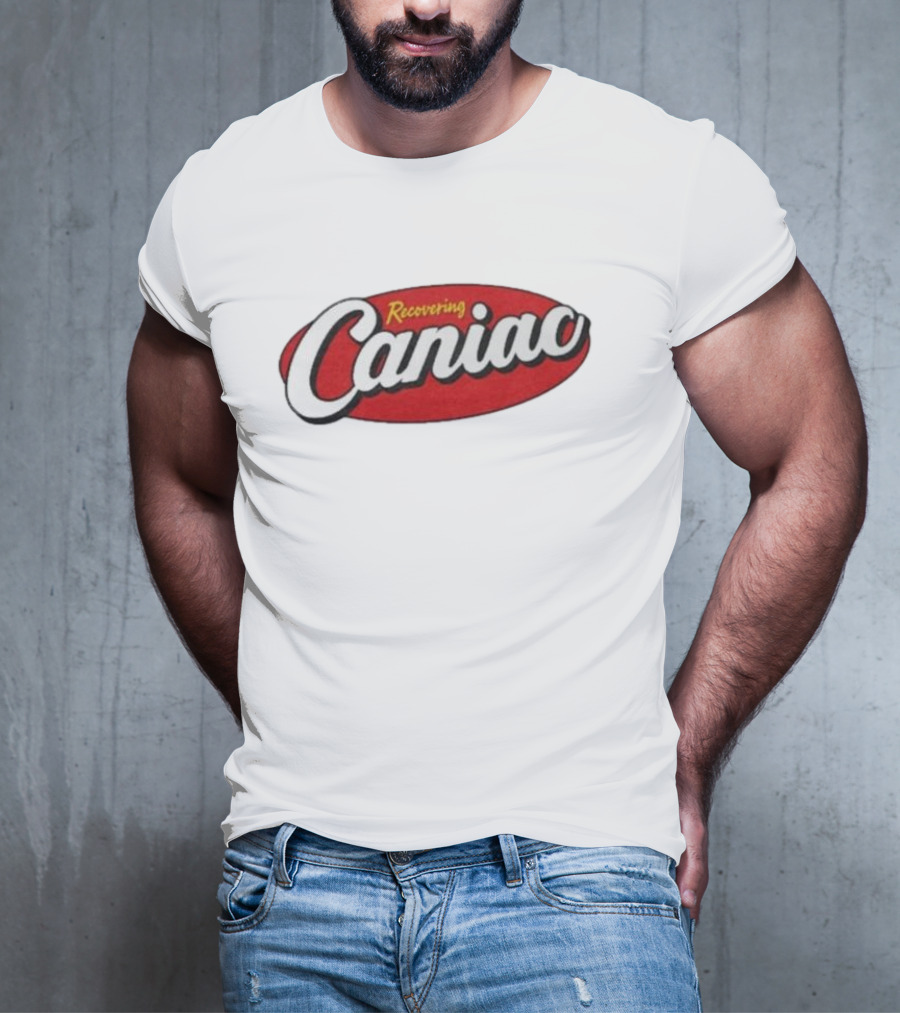 Middle Class Fancy Recovering Caniac Retro Style Bold Red Oval T-Shirt