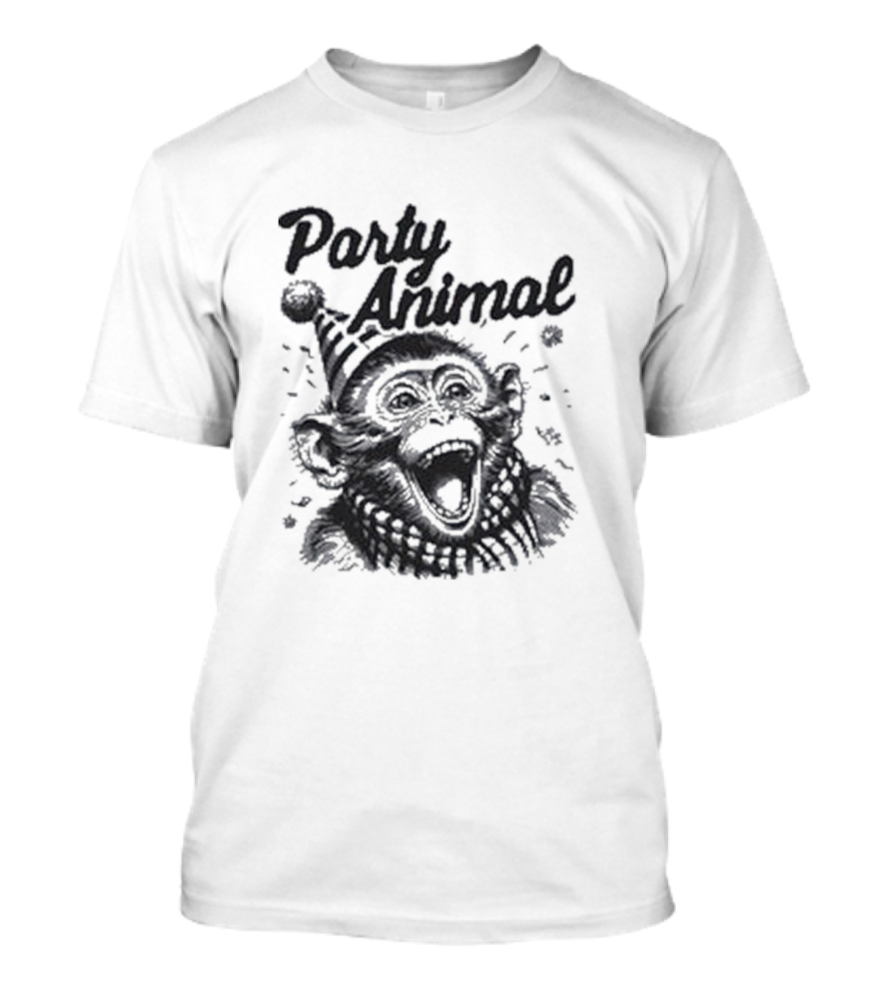 Party Animal Monkey Wearing Festive Hat T-Shirt