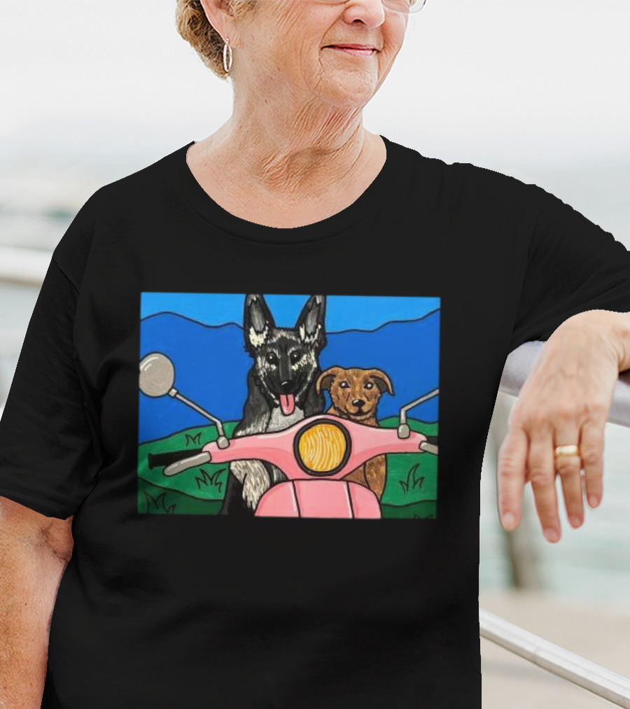 Pinkscooter Vespa Dogs Adventure T-Shirt