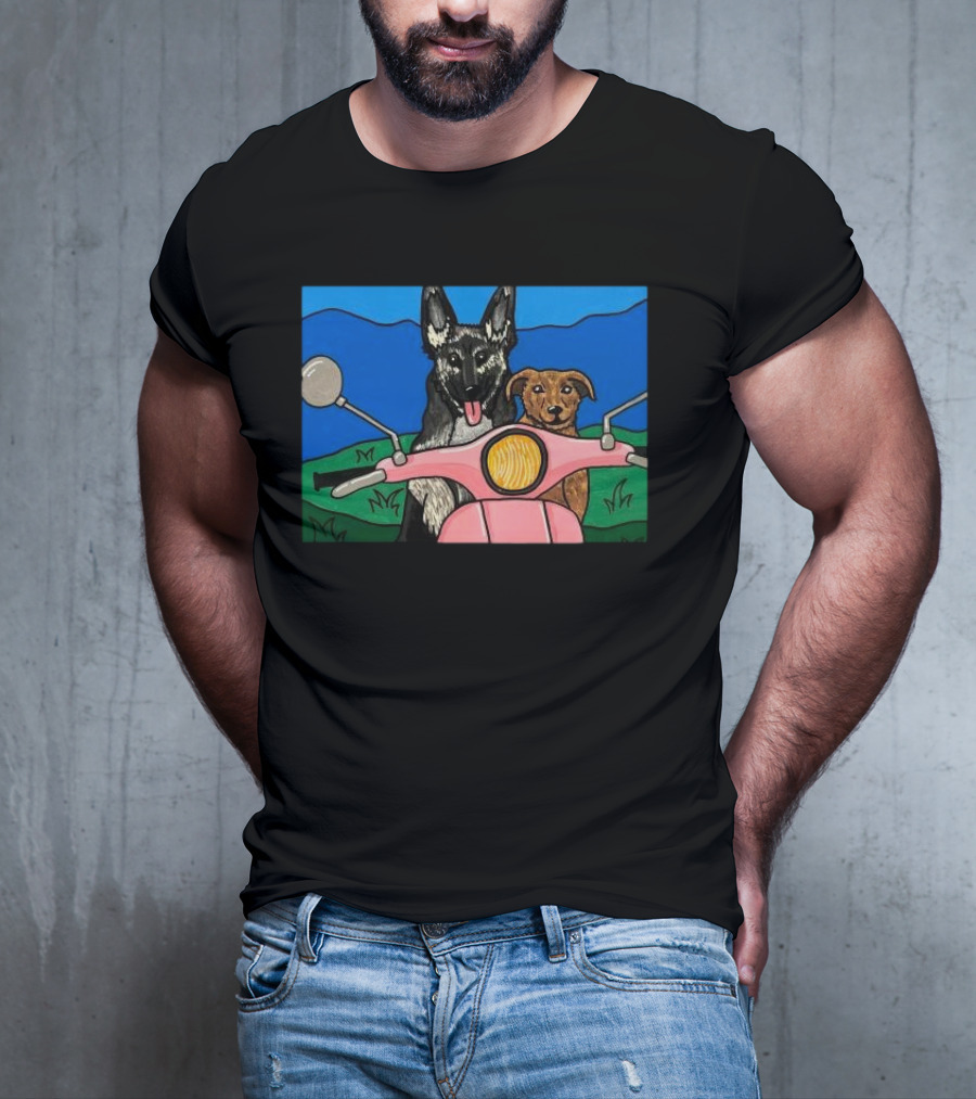 Pinkscooter Vespa Dogs Adventure T-Shirt