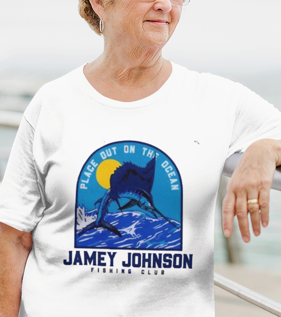 Place Out On The Ocean Jamey Johnson Fishing Club Marlin Jumping T-Shirt