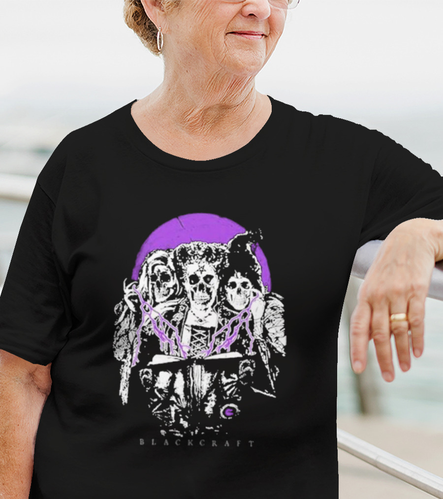 Blackcraft Skeleton Sisters With Purple Circle T-Shirt