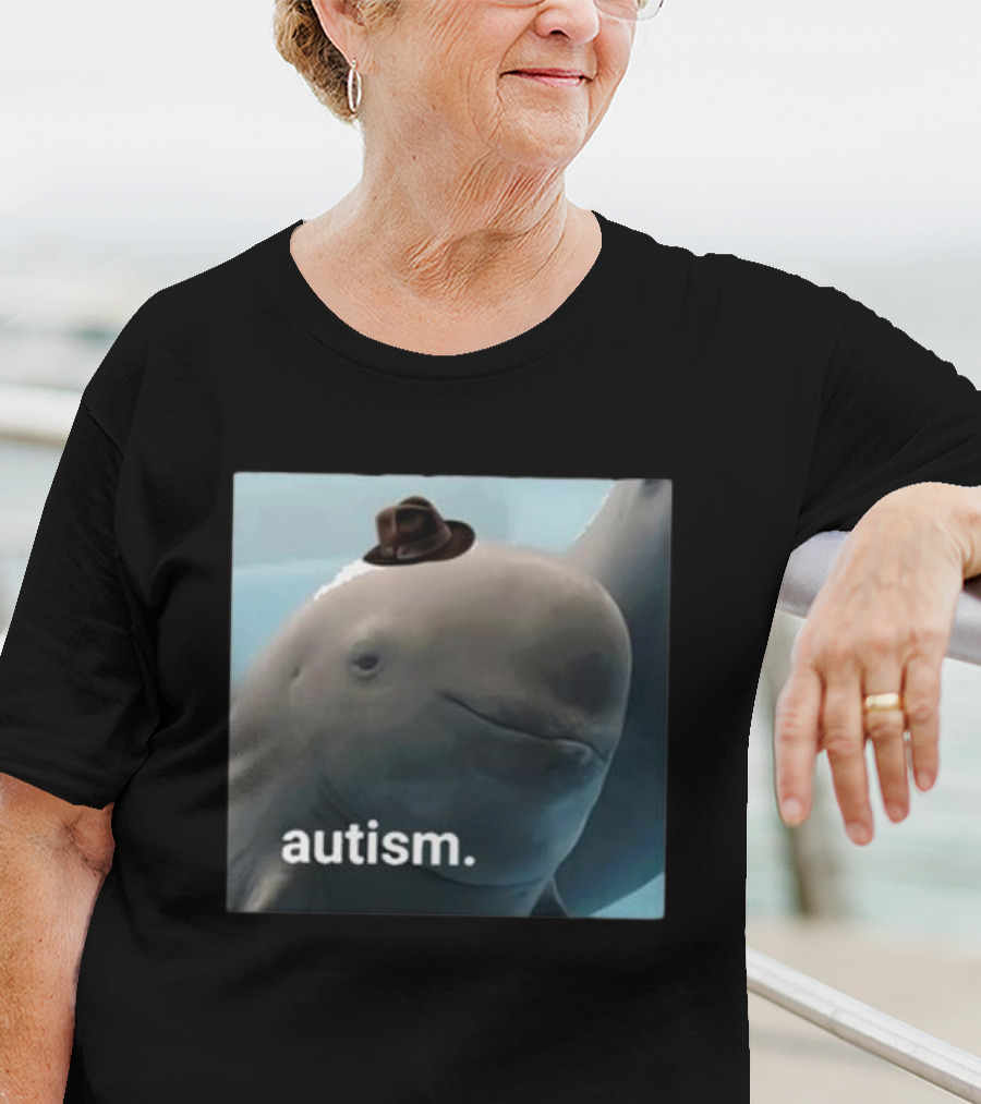 Dolphin Wearing Hat Autism T-Shirt