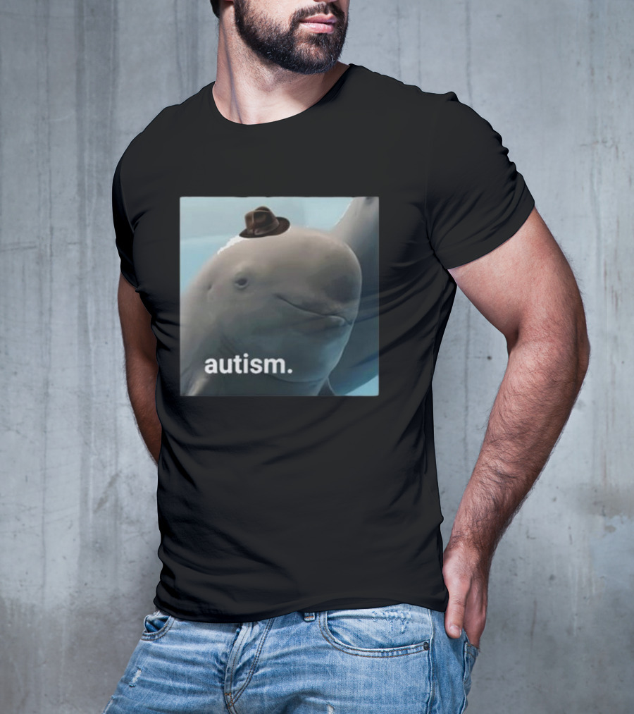 Dolphin Wearing Hat Autism T-Shirt