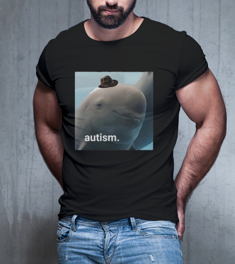 Dolphin Wearing Hat Autism T-Shirt