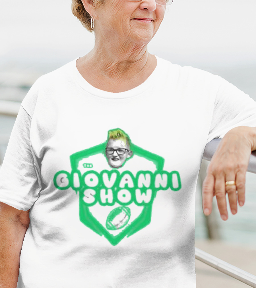 Support The Giovanni Show Football Badge T-Shirt