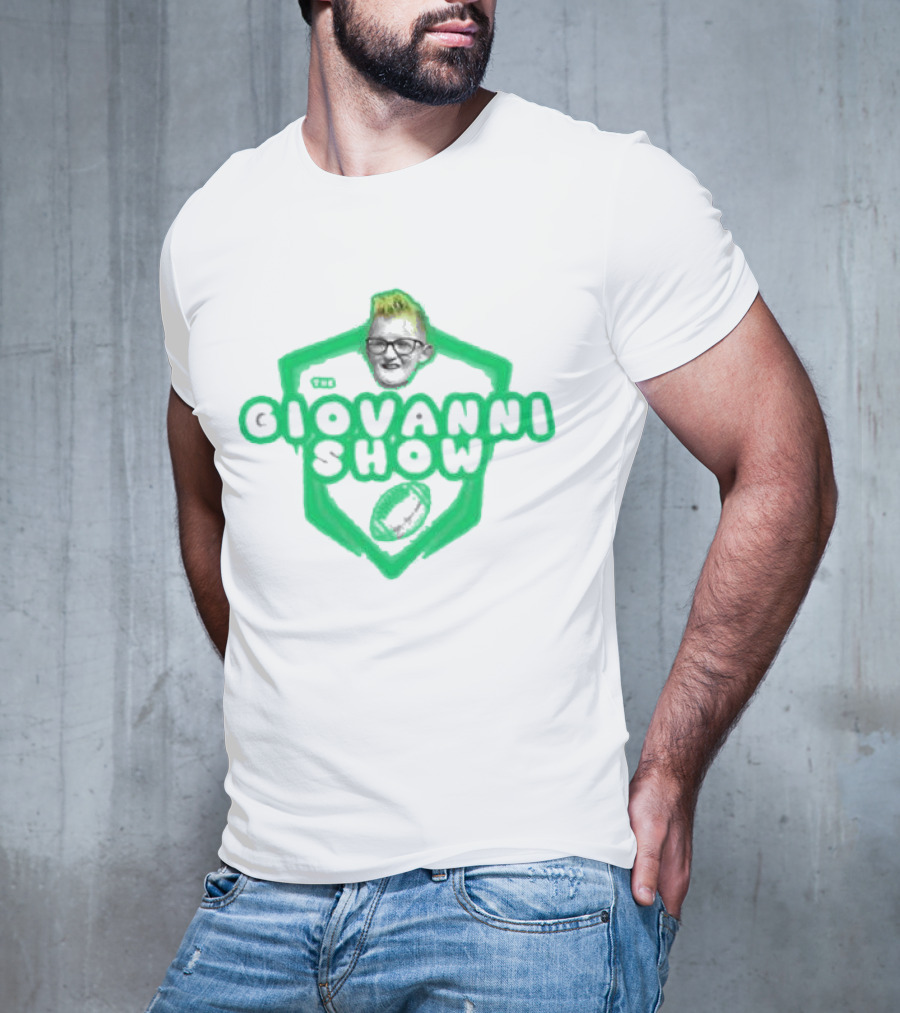 Support The Giovanni Show Football Badge T-Shirt