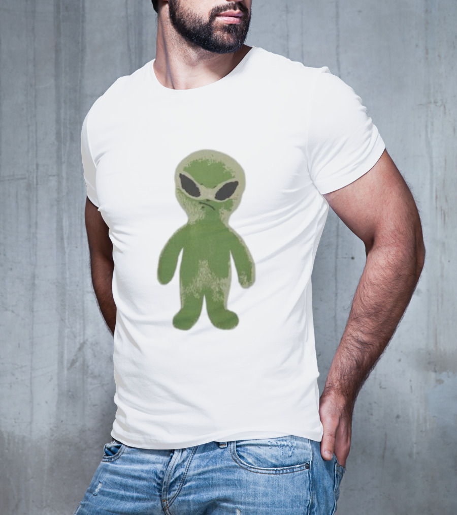 The8 Hoodhood Alien Overfit Half Green Character T-Shirt