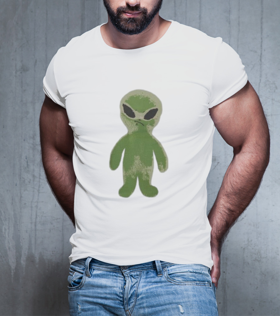 The8 Hoodhood Alien Overfit Half Green Character T-Shirt
