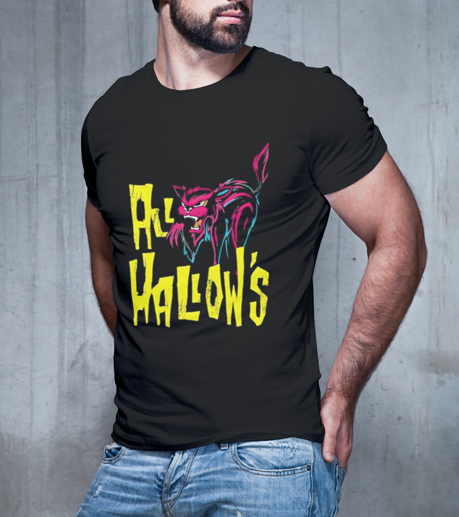 All Hallow's Afireinside Cat T-Shirt