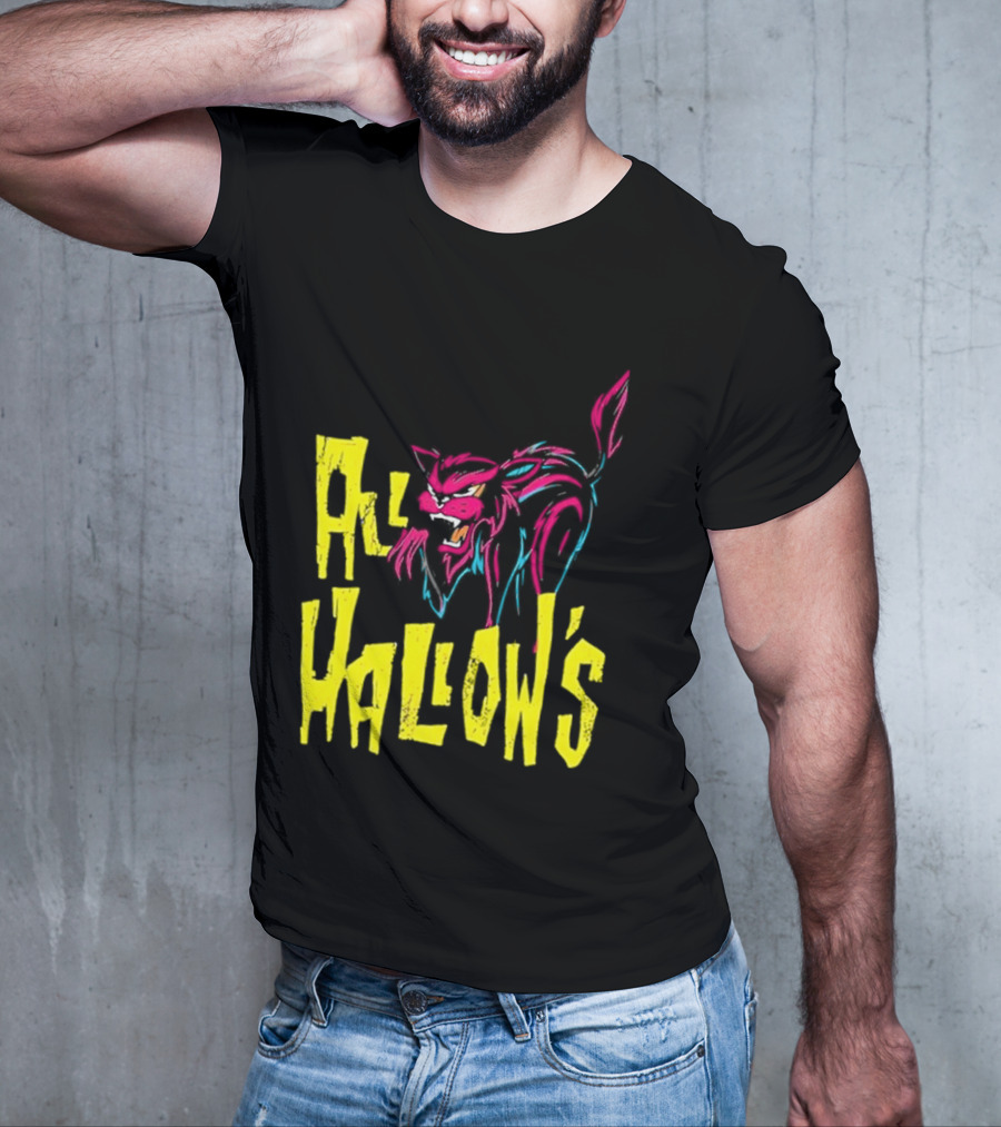 All Hallow's Afireinside Cat T-Shirt