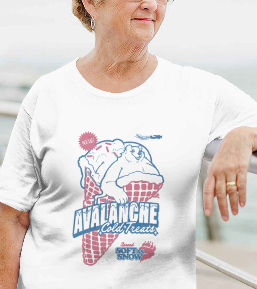 Avalanche Cold Treats Soft As Snow New Bear Cone T-Shirt