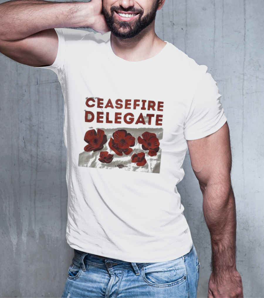 Ceasefire Delegate Red Poppies And Peace T-Shirt
