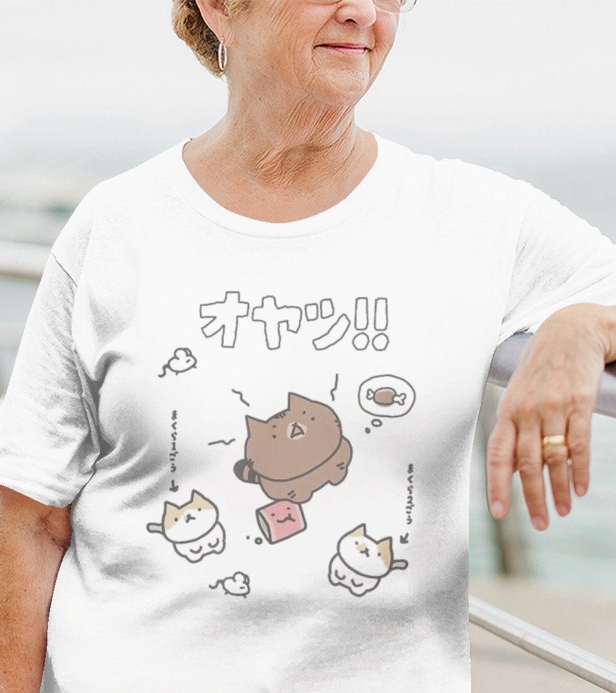 Chuchu Lulu Snacks Wonderland Oyatsu Cat Characters T-Shirt