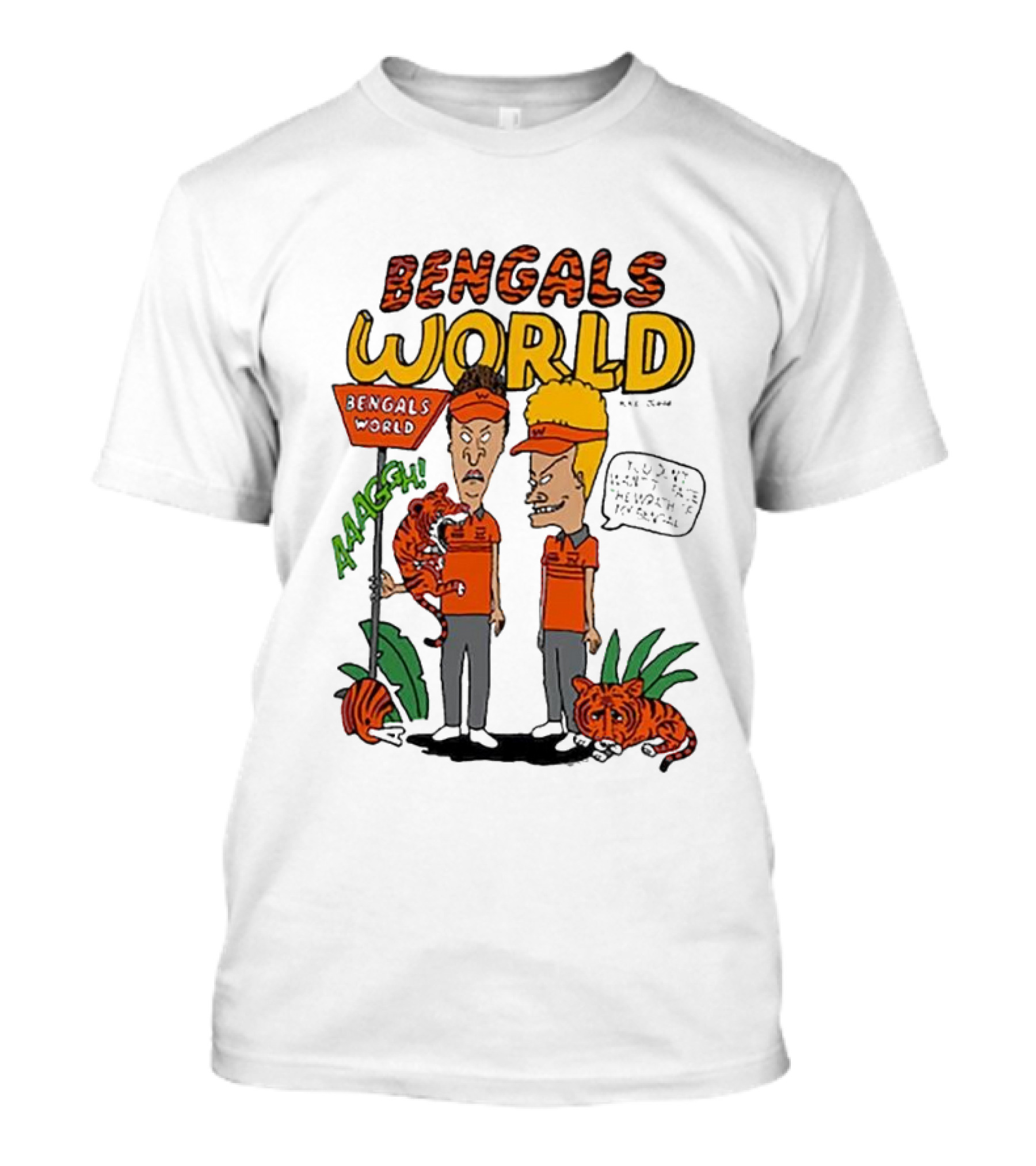 Bengals World Cincinnati NFL X Homage X Beavis And Butt-head Aaagh T-Shirt
