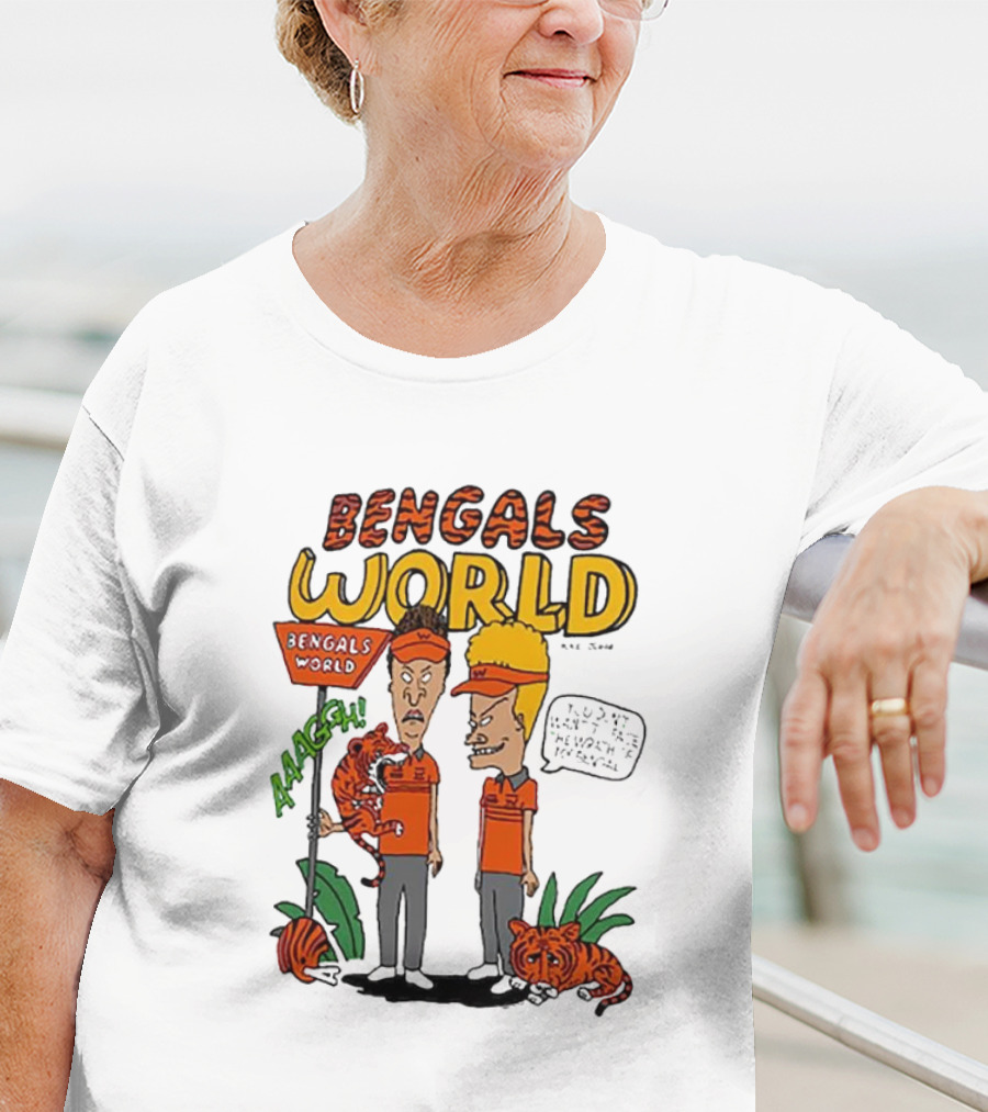 Bengals World Cincinnati NFL X Homage X Beavis And Butt-head Aaagh T-Shirt
