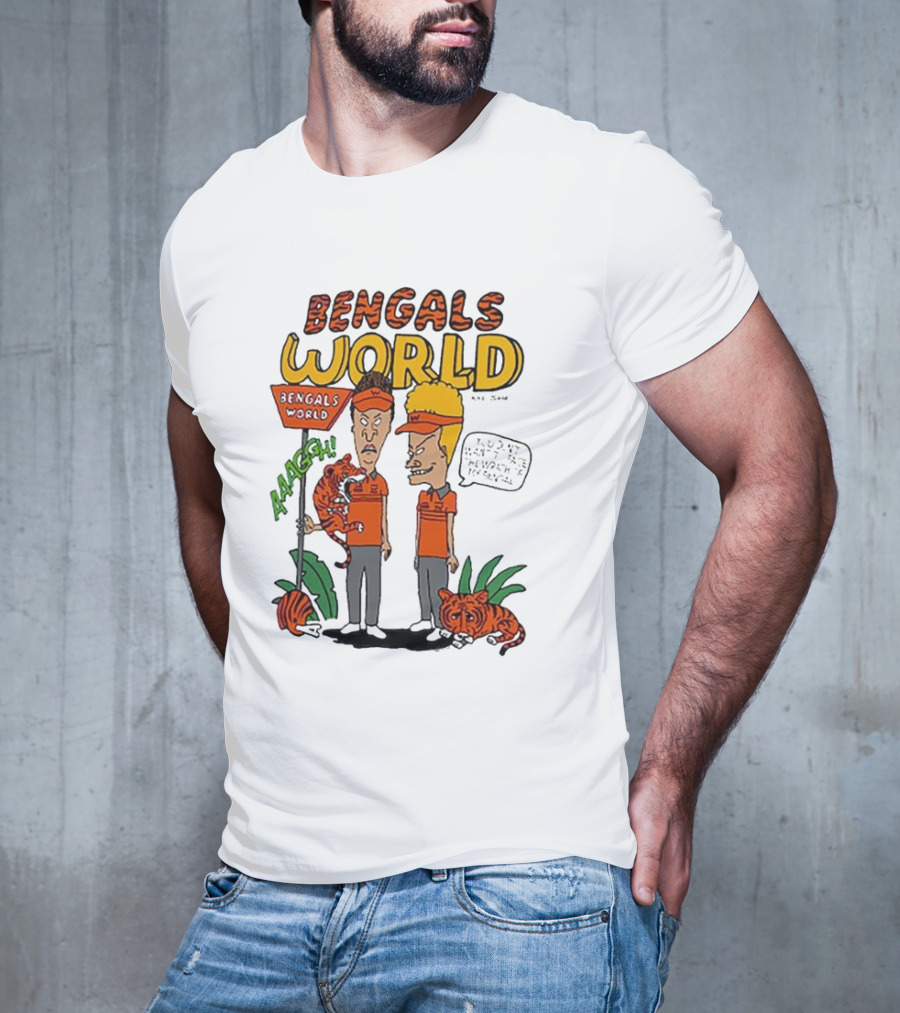 Bengals World Cincinnati NFL X Homage X Beavis And Butt-head Aaagh T-Shirt
