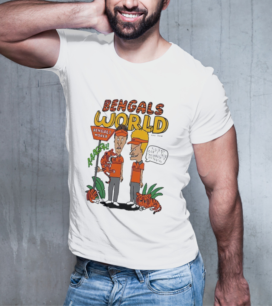 Bengals World Cincinnati NFL X Homage X Beavis And Butt-head Aaagh T-Shirt