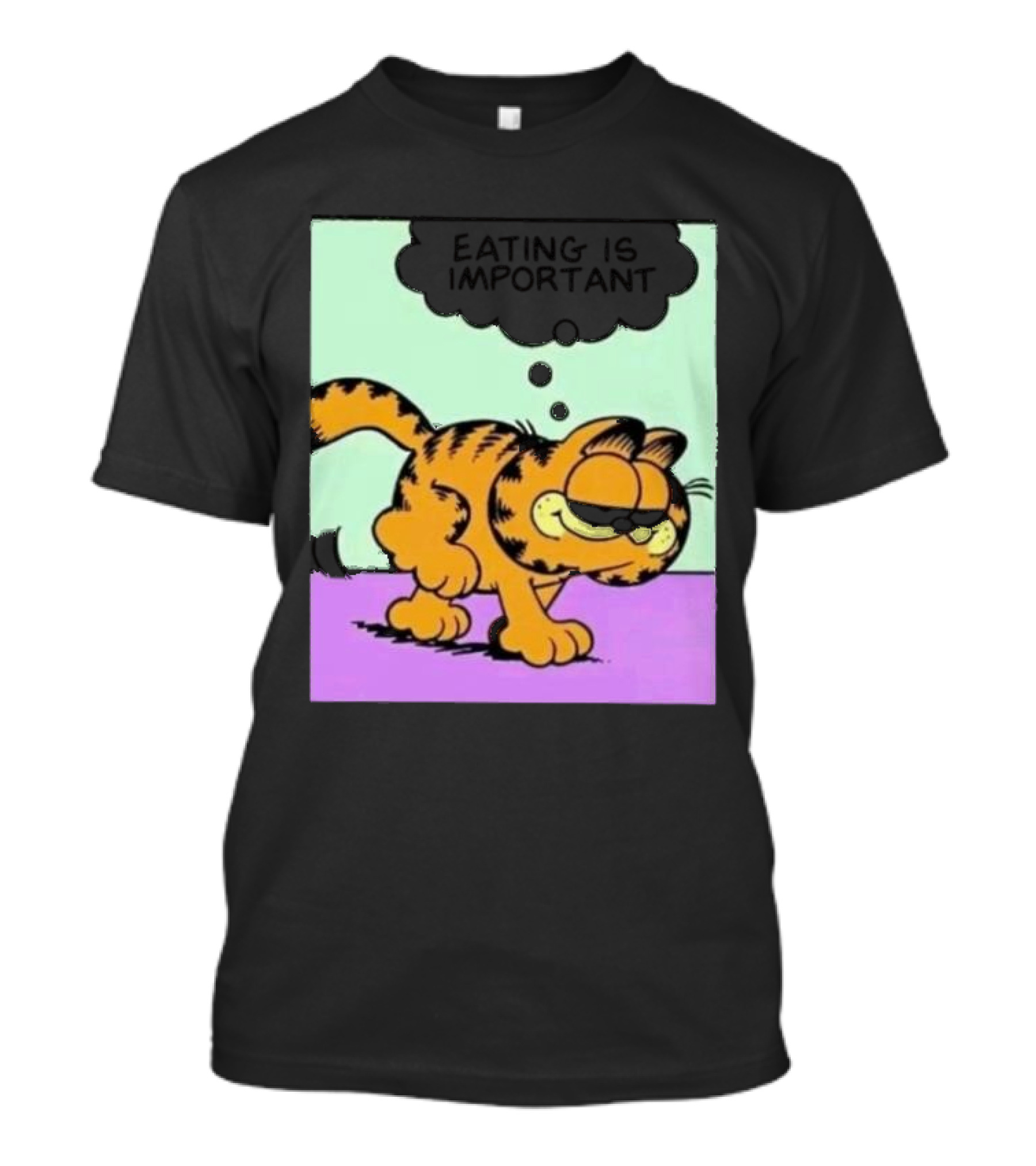 Garfield Eating Is Important Cartoon Character Comic Strip Image T-Shirt