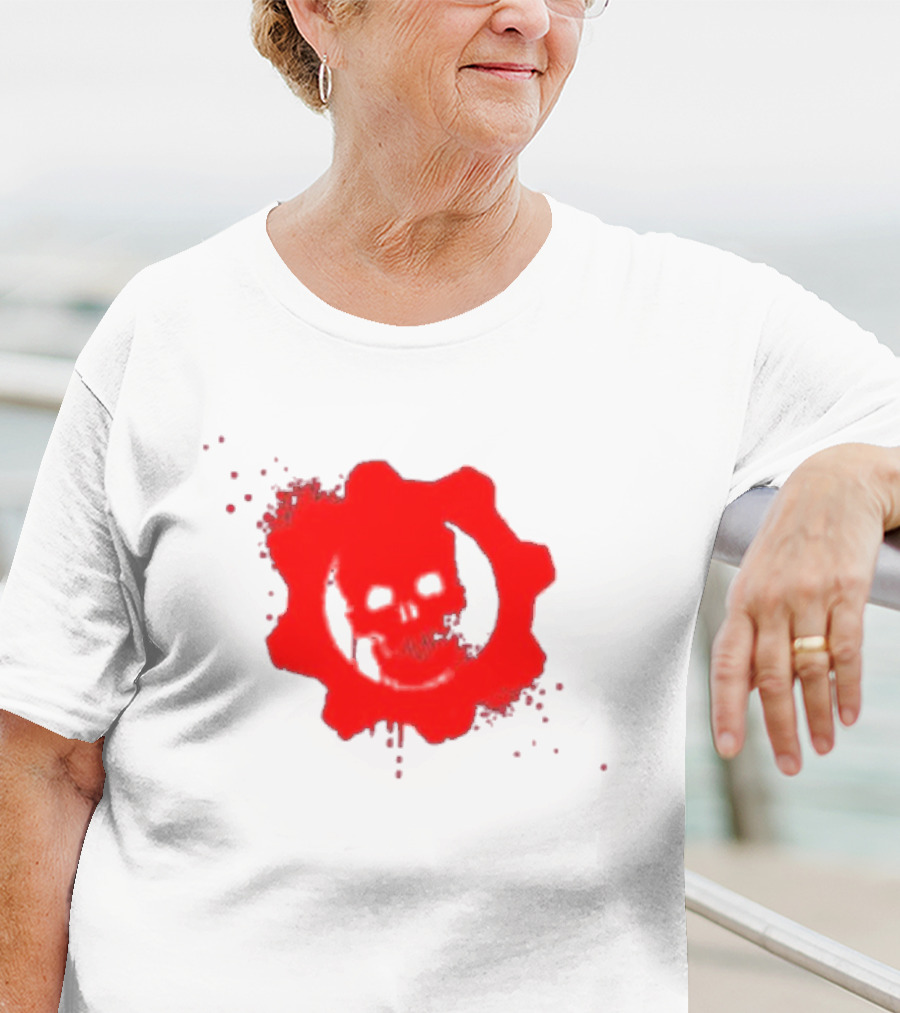 Gears Of War Crimson Omen Icon In Red With Skull T-Shirt