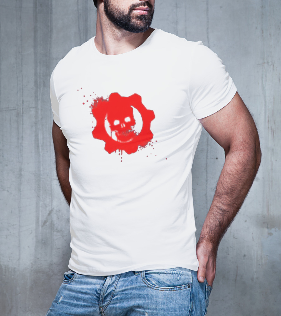 Gears Of War Crimson Omen Icon In Red With Skull T-Shirt