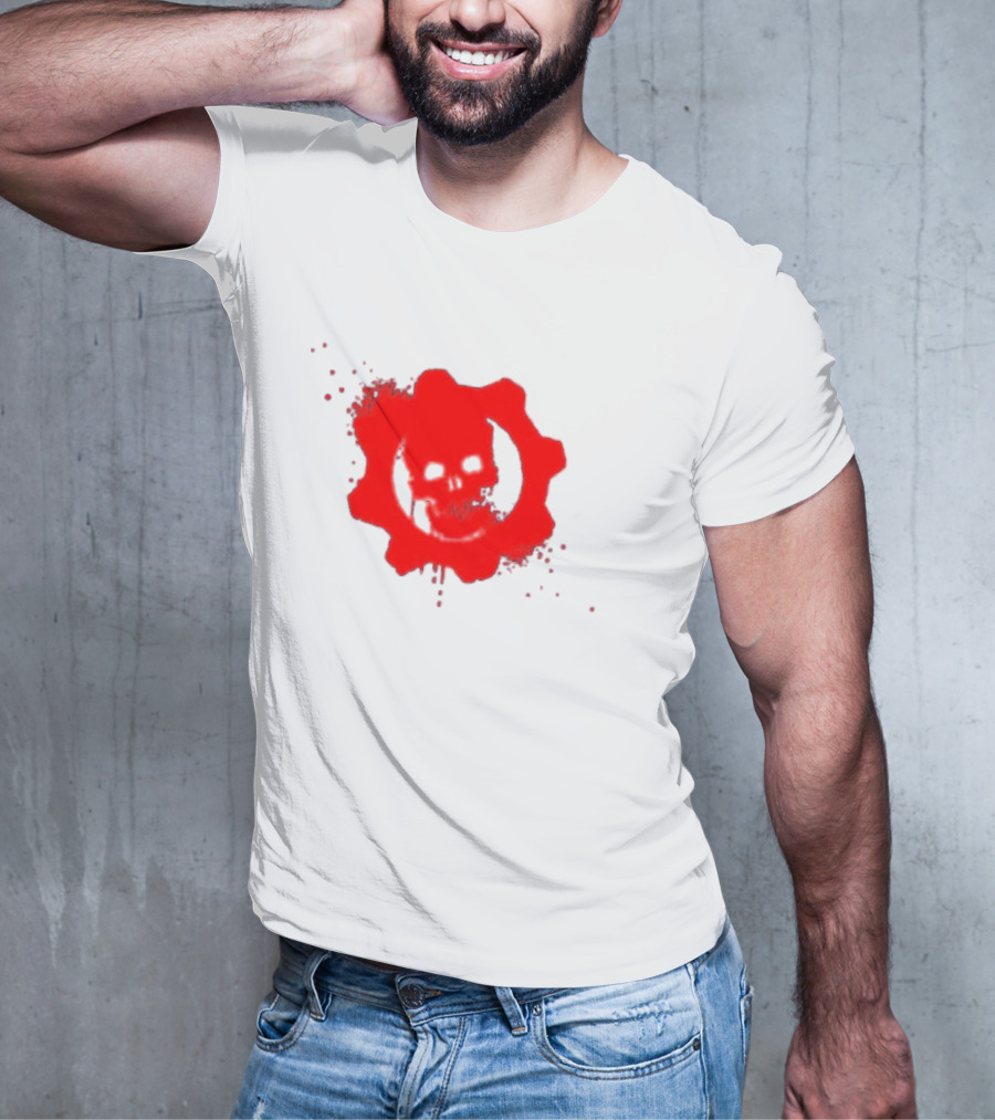 Gears Of War Crimson Omen Icon In Red With Skull T-Shirt