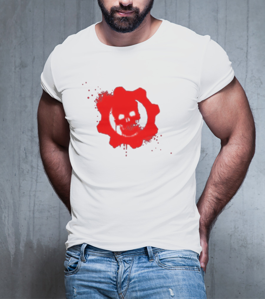 Gears Of War Crimson Omen Icon In Red With Skull T-Shirt