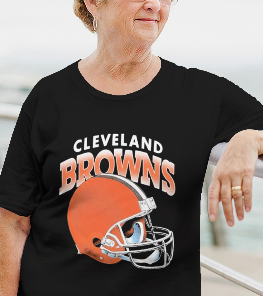 Cleveland Browns Helmet Logo Gradient T-Shirt