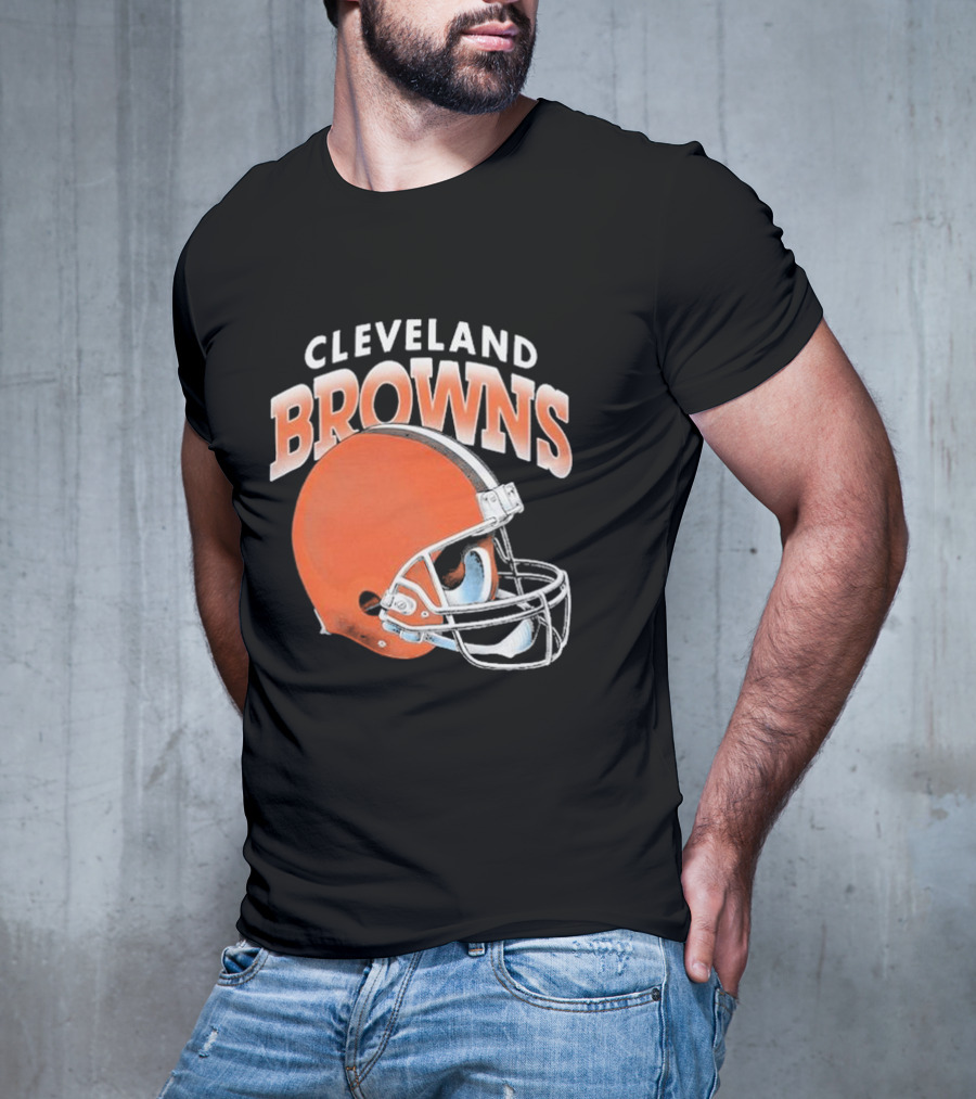 Cleveland Browns Helmet Logo Gradient T-Shirt