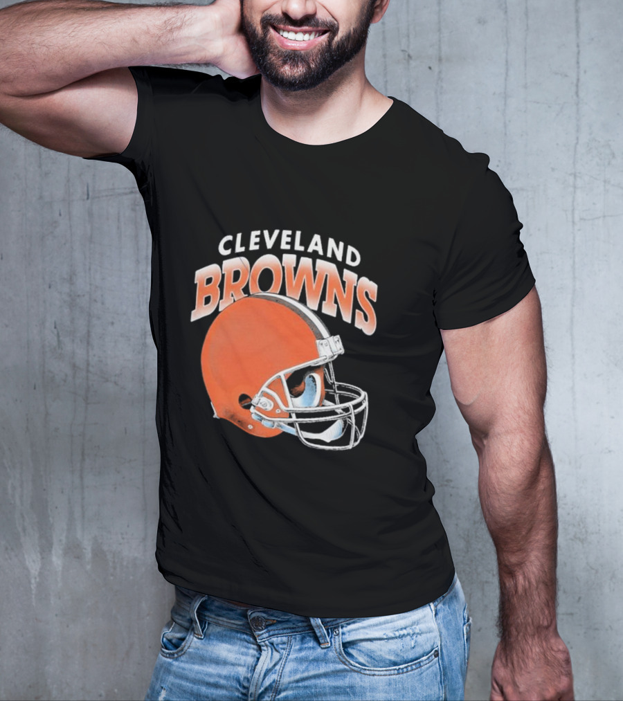 Cleveland Browns Helmet Logo Gradient T-Shirt