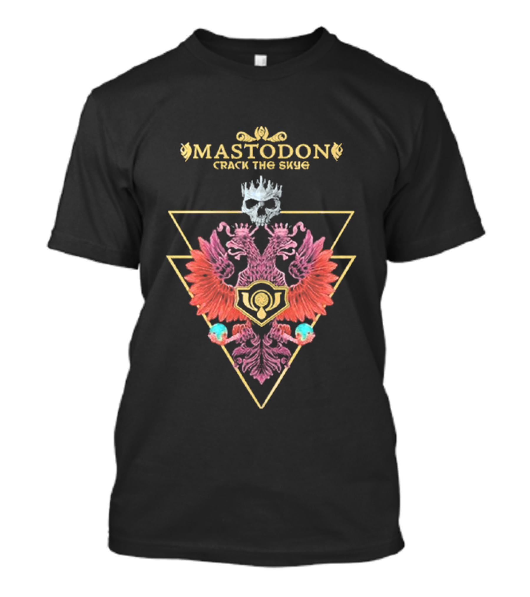 Mastodon Crack The Skye Geometric Skull Double Eagle Triangle T-Shirt