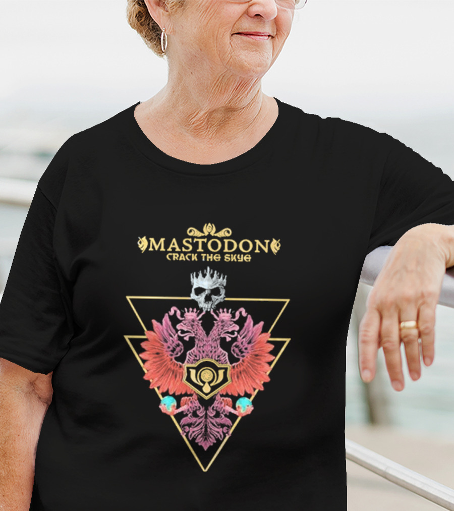 Mastodon Crack The Skye Geometric Skull Double Eagle Triangle T-Shirt