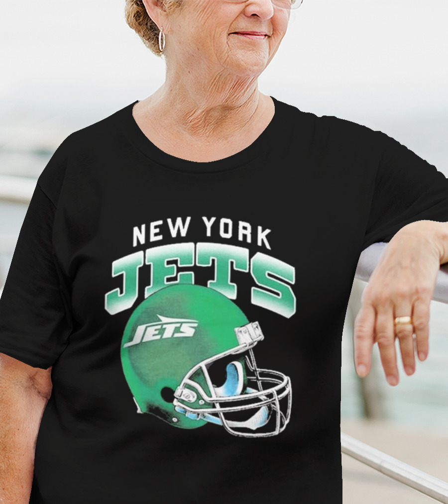 New York Jets Green Gradient Helmet T-Shirt
