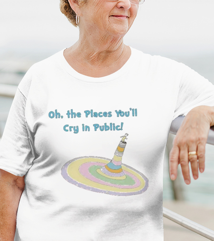 Oh The Places You’ll Cry In Public Pastel Swirl Tower T-Shirt