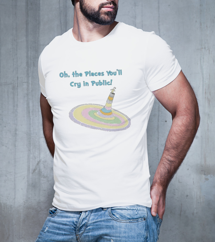 Oh The Places You’ll Cry In Public Pastel Swirl Tower T-Shirt