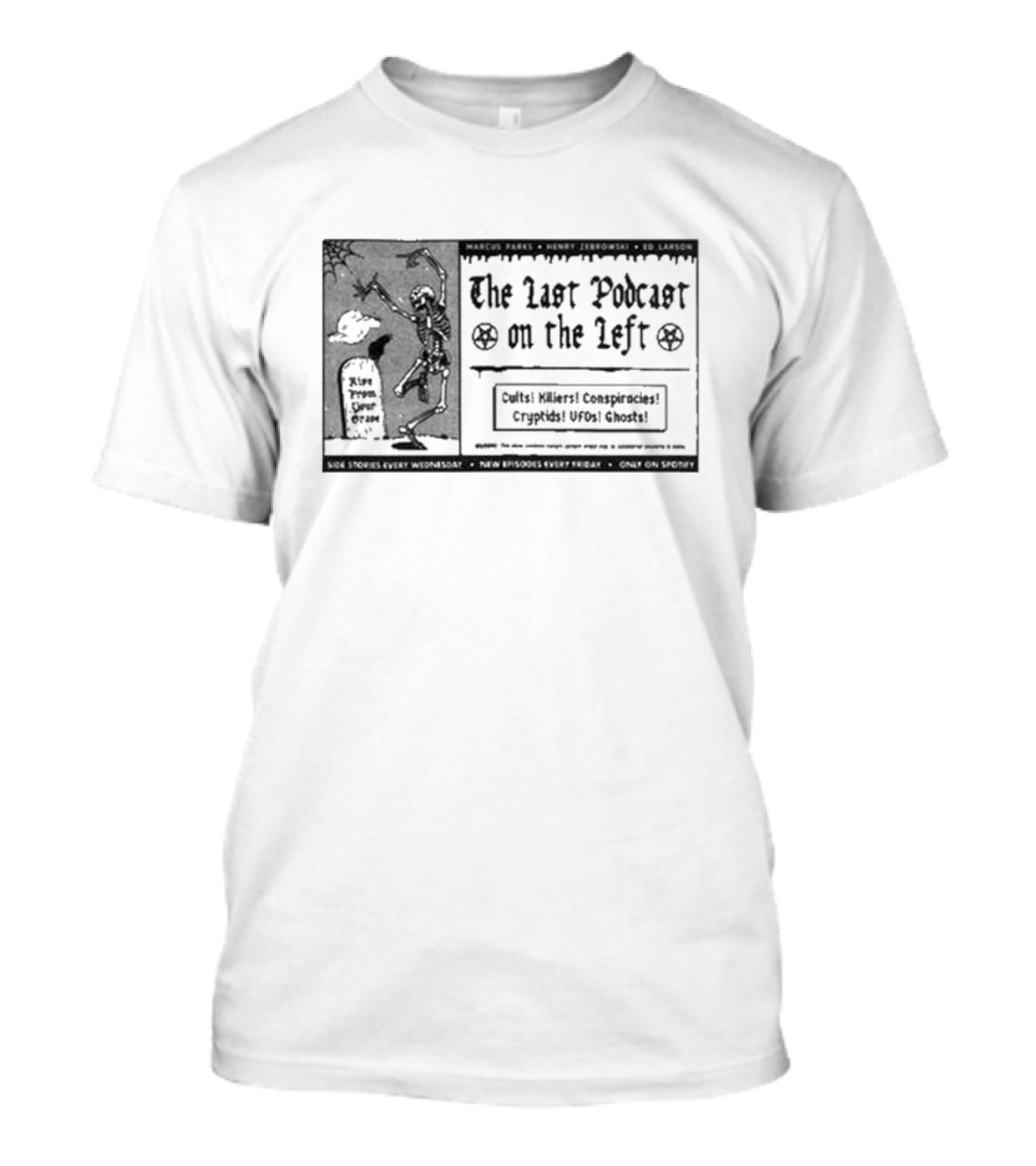 The Last Podcast On The Left Cults Killers Conspiracies Cryptids UFOs Ghosts Vintage Pulp Ad T-Shirt
