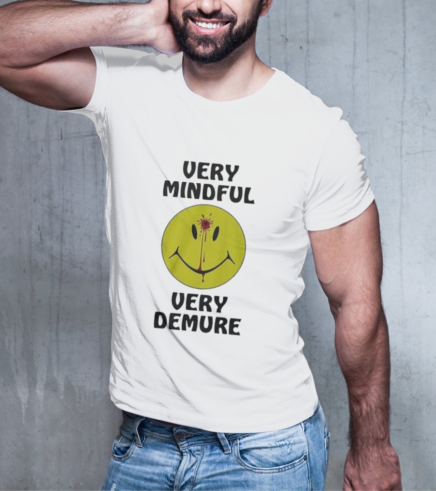 Very Mindful Very Demure Bloodied Smiley Face Icon T-Shirt